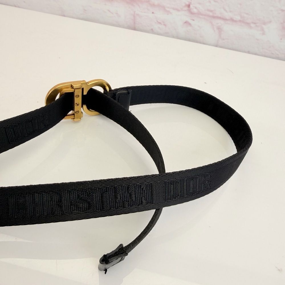 Christian Dior Black Nylon Saddle CD Belt Jacquard - Picture 8 of 10